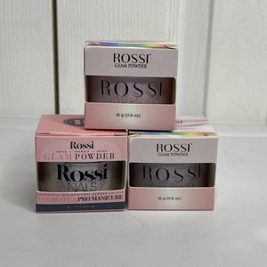 NIP Rossi Glam Powder Manicure Dip Lot of 3 Purple Yam Forever Yours Sweetheart